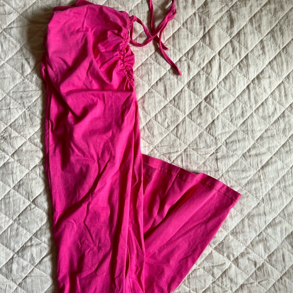 Y2K hot pink flare leggings